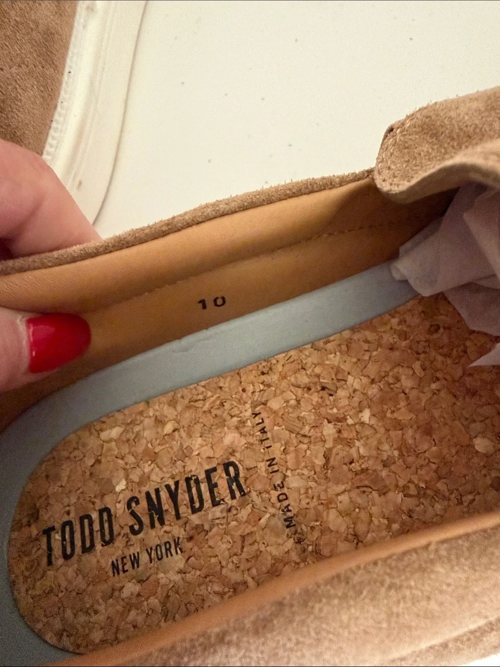Todd Snyder Tuscan Brown Suede Slip-On Loafers with White Sole Sz 10.  New Tub9